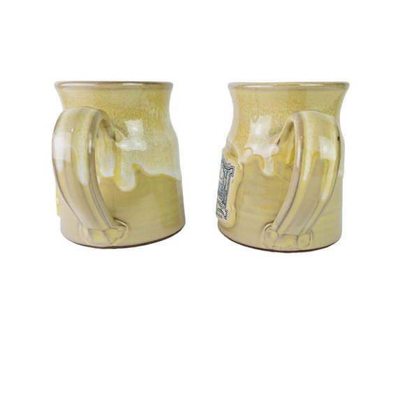 Magnolia Springs 2009 Deneen Pottery Handthrown Dripware 10 Oz. Mug Set (2) - Picture 2 of 9